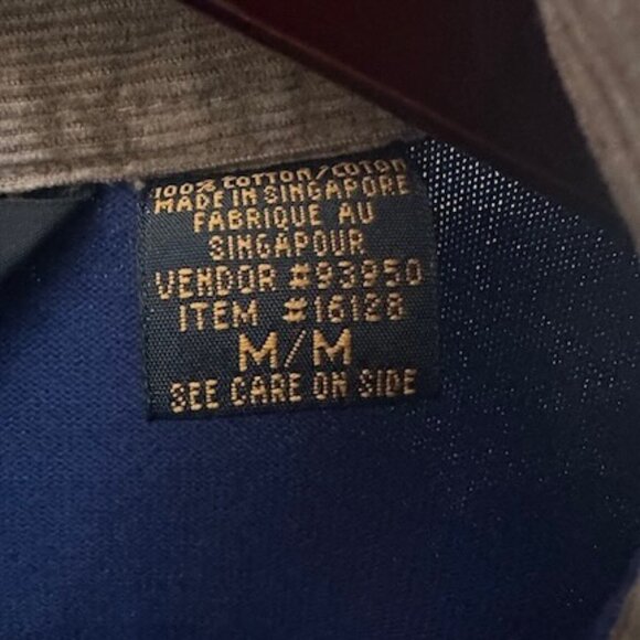 Vintage Eddie Bauer Plaid Rugby Corduroy Collar Long Sleeve Shirt  Size M/M GUC - Picture 6 of 11